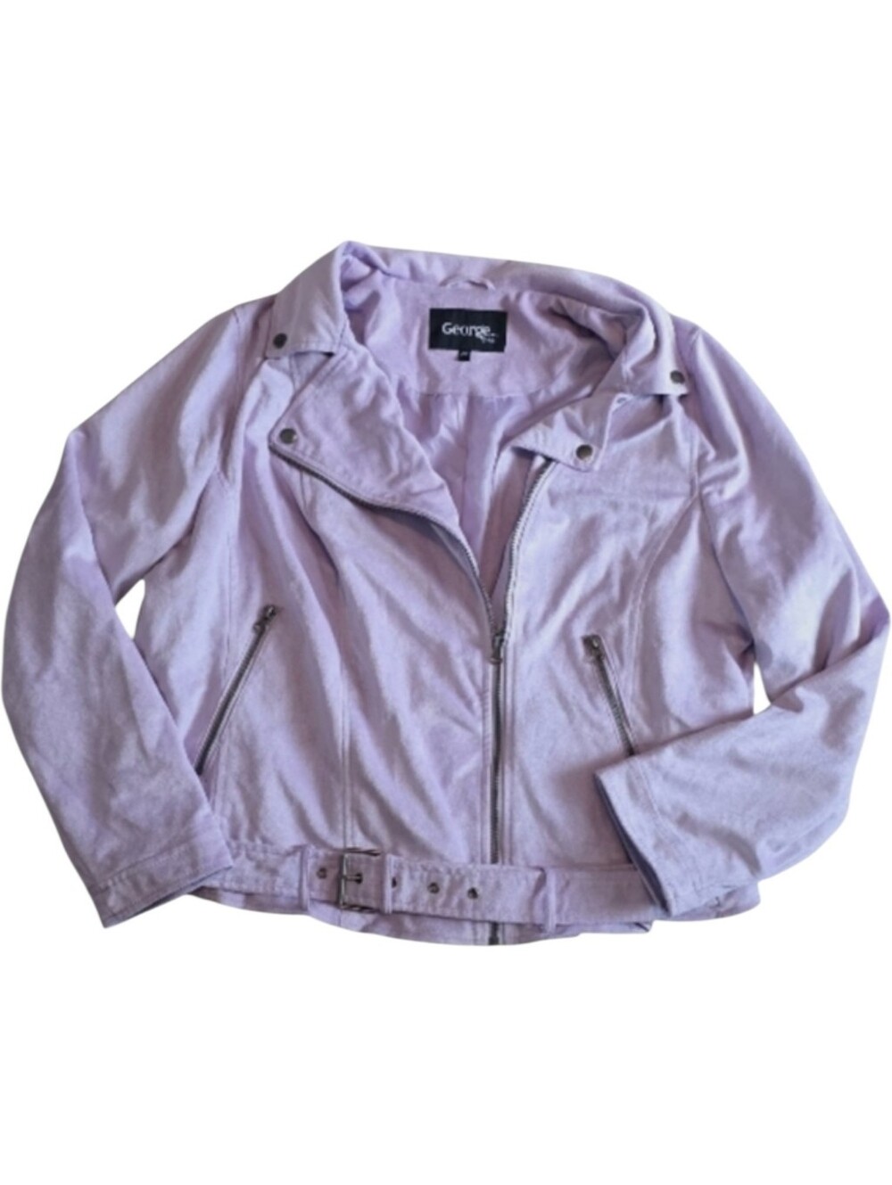 Lilac Purple Faux Suede Moto Jacket Lined Plus Size 2X